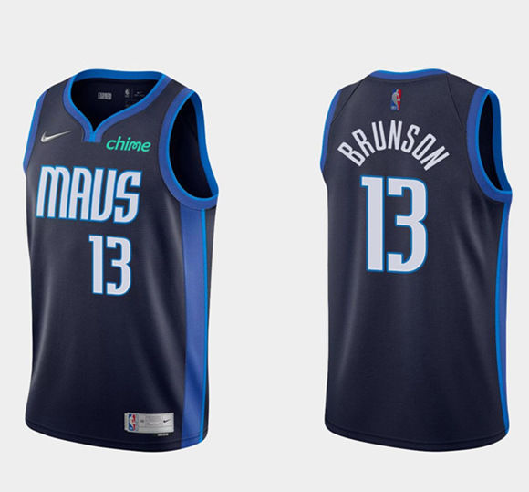 Men's Dallas Mavericks #13 Jalen Brunson Navy Stitched Basketball Jersey Men's Dallas Mavericks #13 Jalen Brunson Navy Stitched Basketball Jersey